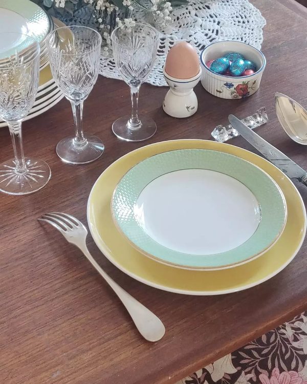 Lot de 6 assiettes à dessert vertes vintage L'Amandinoise – Image 6