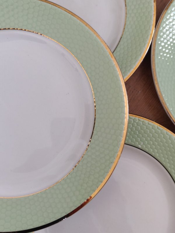 Lot de 6 assiettes à dessert vertes vintage L'Amandinoise – Image 3