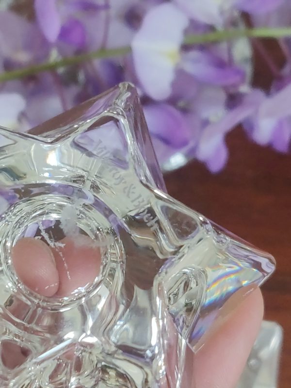 Trio d'anciens bougeoirs étoile en cristal Villeroy Boch – Image 3