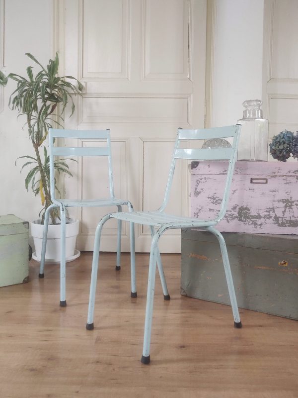 Réservées Delphine - Série de 6 chaises dépareillées - Tolix et Art Prog années 50 – Image 3