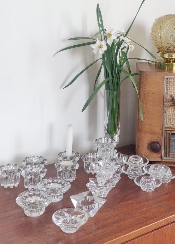 Trio d'anciens bougeoirs étoile en cristal Villeroy Boch – Image 2