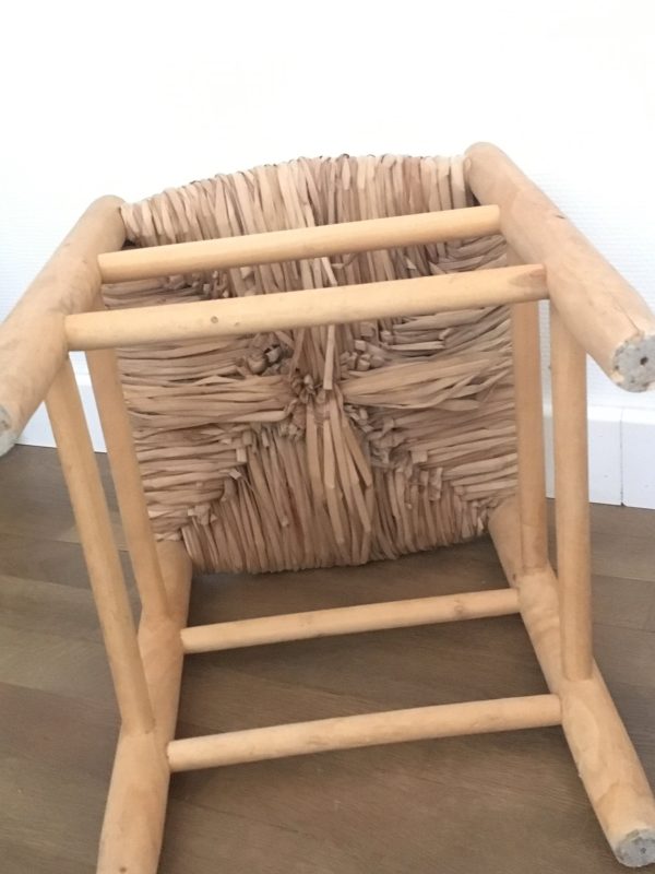 Tabouret bois paillé – Image 2