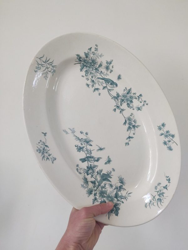 Plat ovale terre de fer bleu "Mignon"