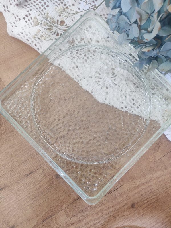 Réservé - Ancien cendrier vide poche bloc de verre – Image 4