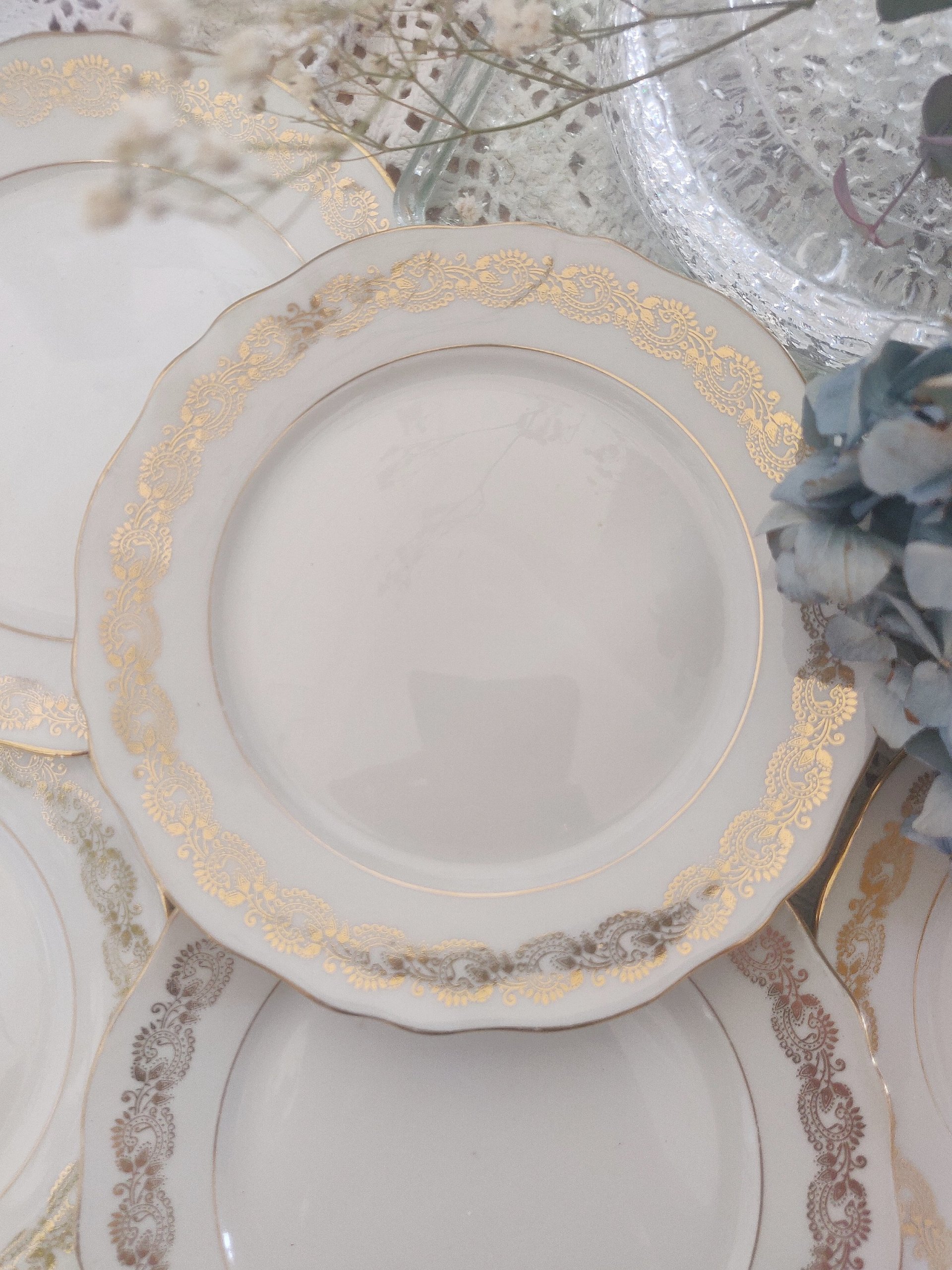 BATALHA SET 6 ASSIETTES PORCELAINE BLANCHE 20 CM - Yatout Home