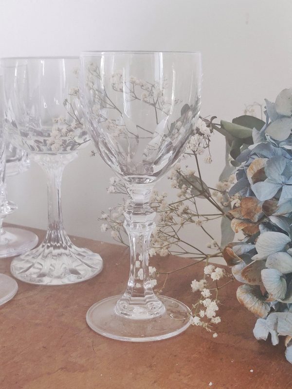 Set de 6 verres à vin dépareillés en cristal – Image 3