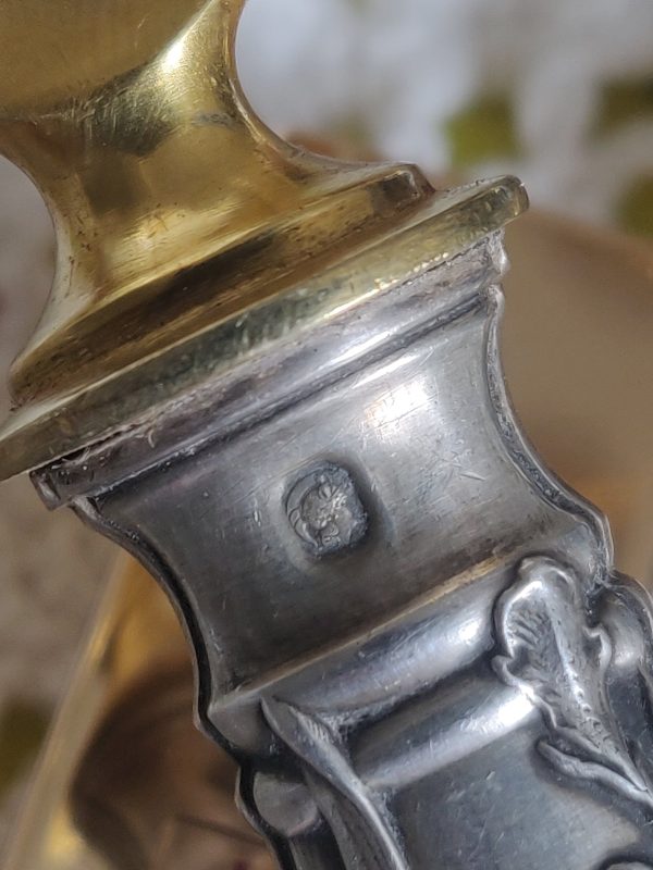 Ancienne pelle à tarte vermeil et argent fourré – Image 5