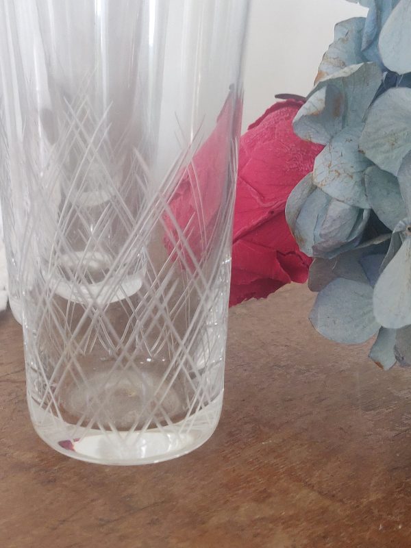 Set de 6 flûtes à champagne en verre gravé – Image 3