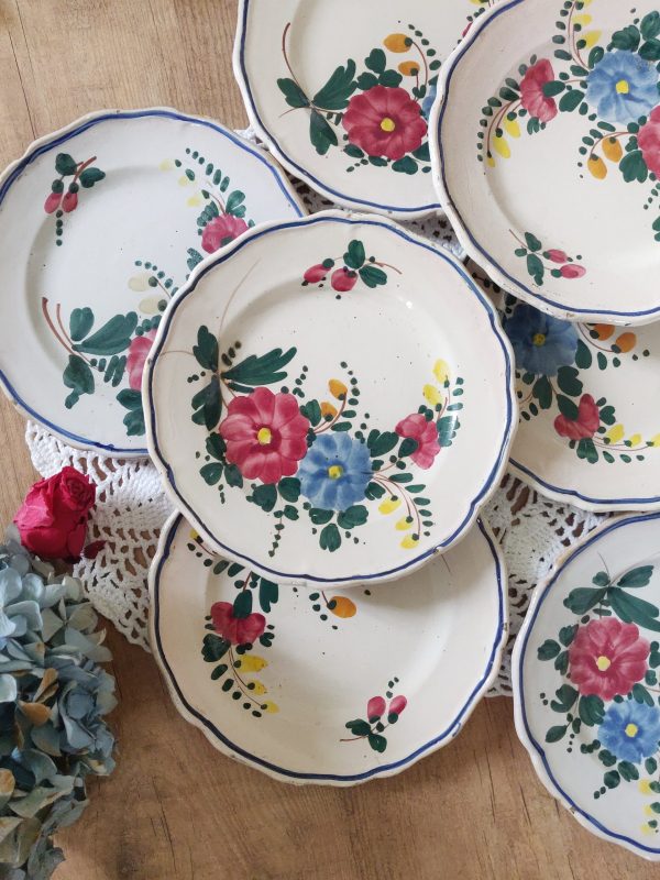Rare série de 8 assiettes Majolica Italie - 19e siècle