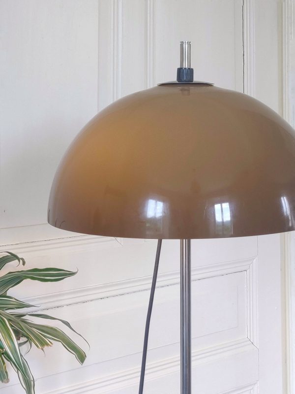 Lampadaire champignon vintage, chrome et plexi - années 70 – Image 2
