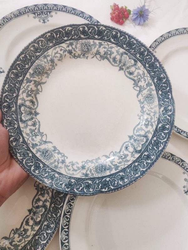 Série de 6 assiettes à dessert en terre de fer bleues – Image 8