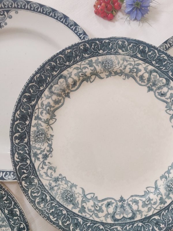Série de 6 assiettes à dessert en terre de fer bleues – Image 6