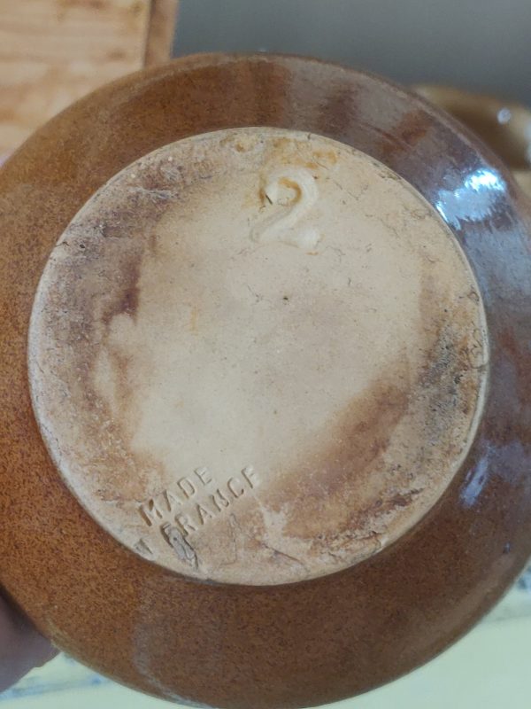 Série de 4 pots anciens en grès vernissé – Image 3