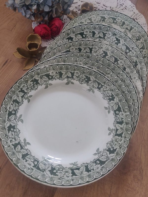 Set de 6 assiettes plates terre de fer vertes – Image 3