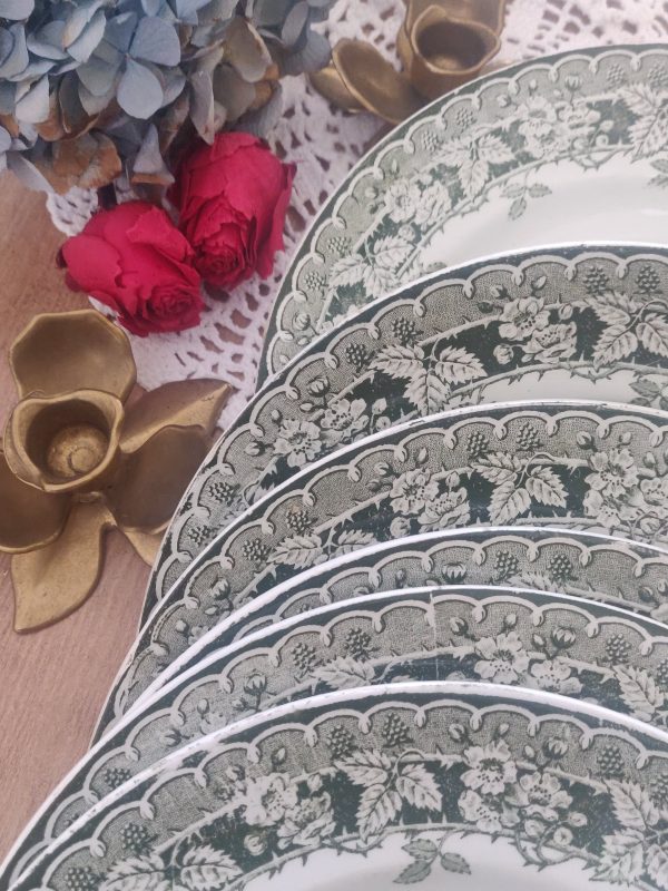 Set de 6 assiettes plates terre de fer vertes – Image 6