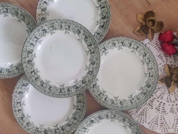Set de 6 assiettes plates terre de fer vertes – Image 2