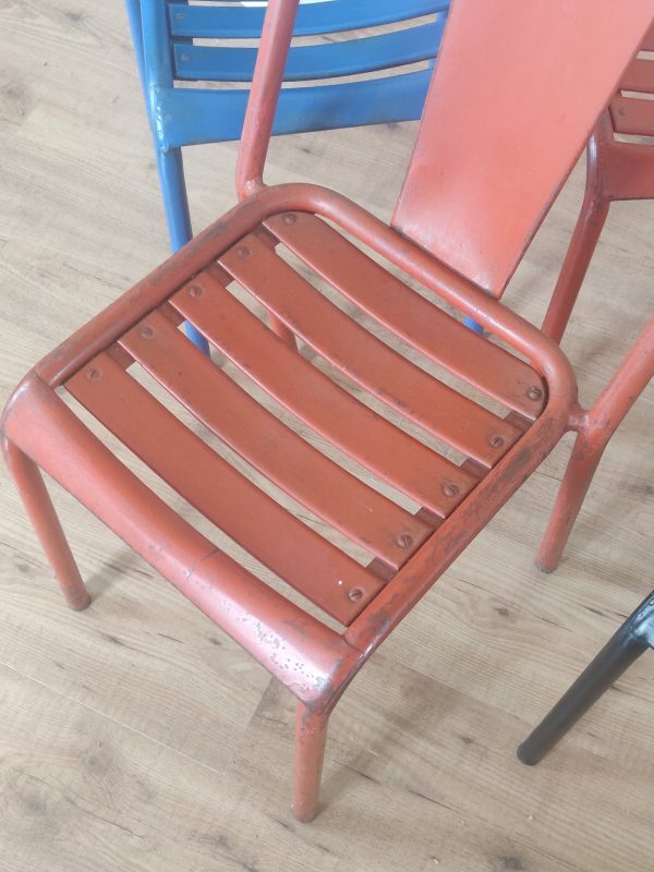 Réservées Delphine - Série de 6 chaises dépareillées - Tolix et Art Prog années 50 – Image 5