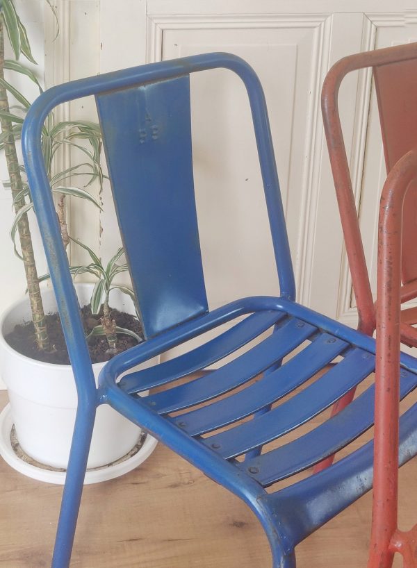 Réservées Delphine - Série de 6 chaises dépareillées - Tolix et Art Prog années 50 – Image 8