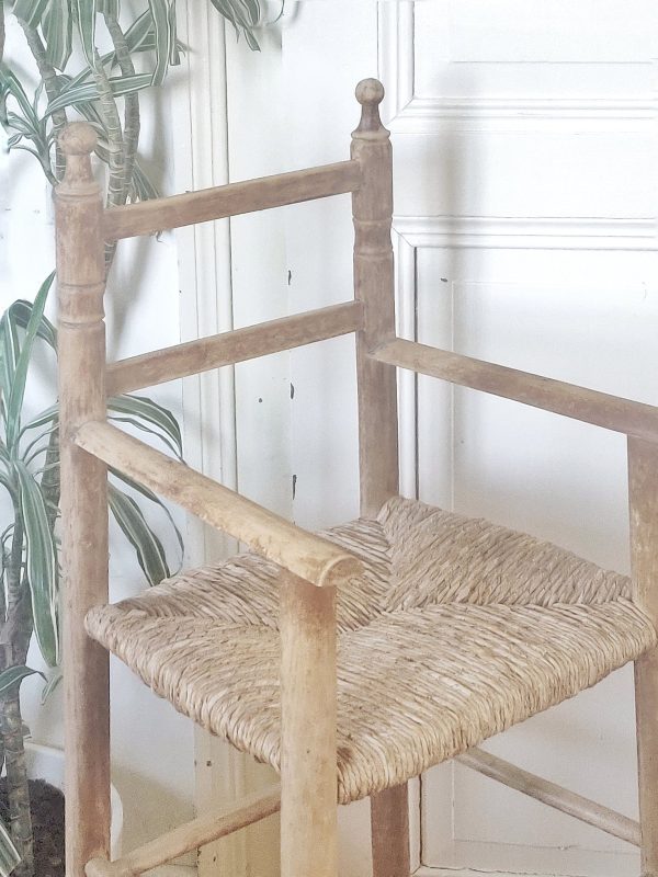 Réservée Malika - Ancienne chaise haute paillée – Image 5