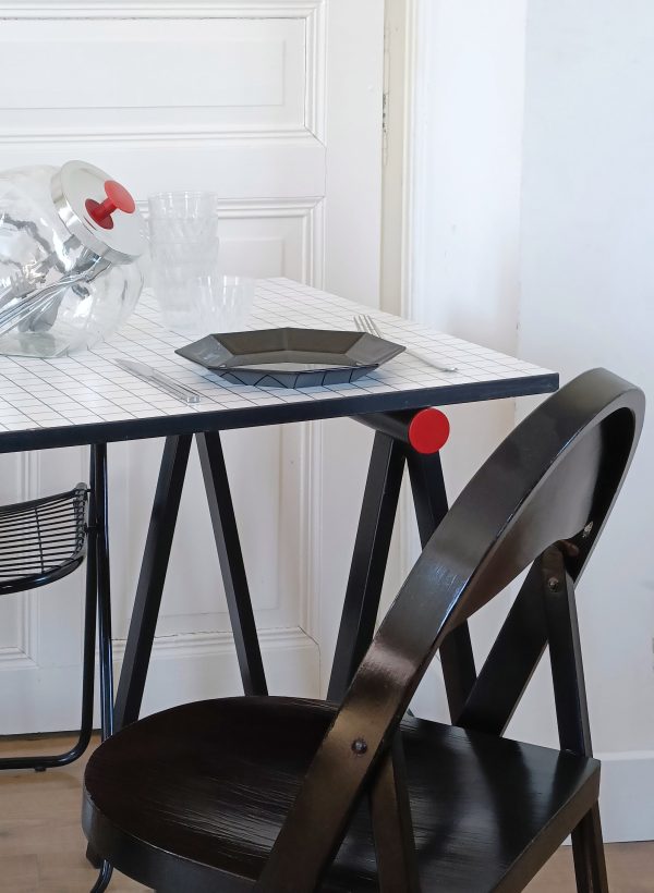 Réservé - Acompte ancien bureau Trestle vintage de Rodney Kinsman – Image 8