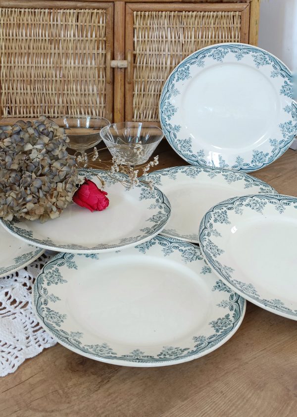 Set de 6 assiettes plates Terre de fer bleues – Image 3