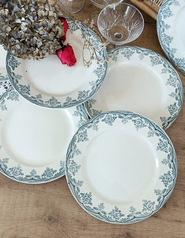 Set de 6 assiettes plates Terre de fer bleues – Image 4