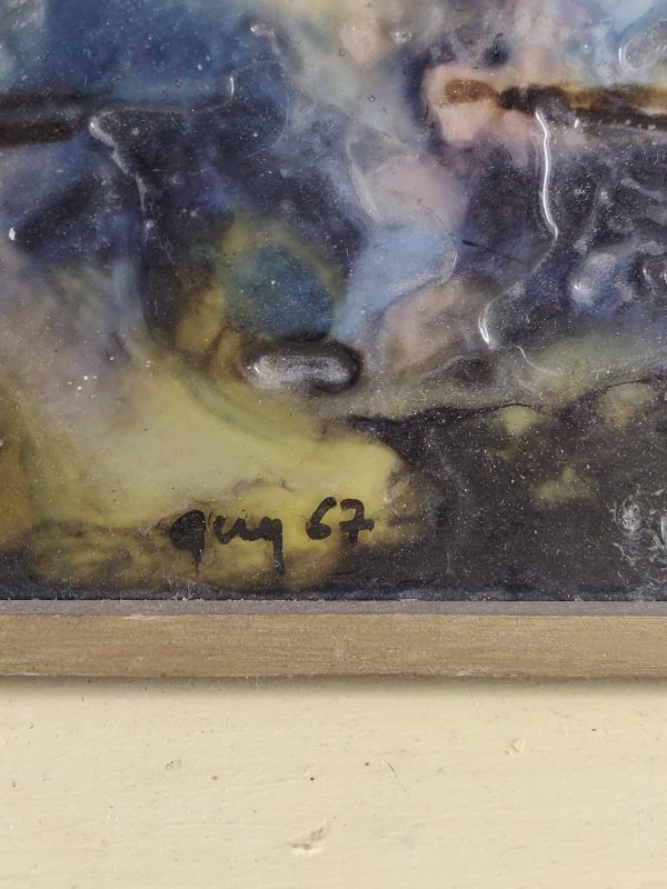 Ancien tableau résine - années 60 – Image 6