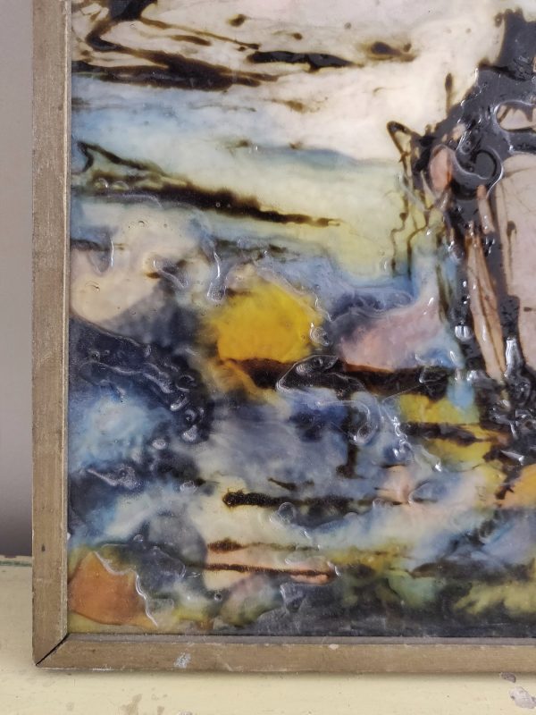 Ancien tableau résine - années 60 – Image 3