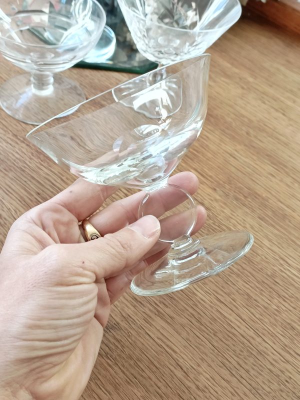 Service de 6 coupes à champagne dépareillées en cristal – Image 2