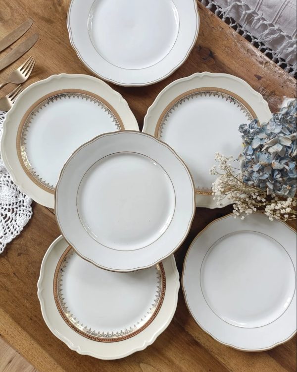 Service dépareillé "Gold" - 6 assiettes plates