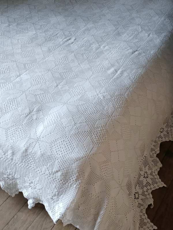 Ancien plaid en crochet 230 x 240 – Image 2