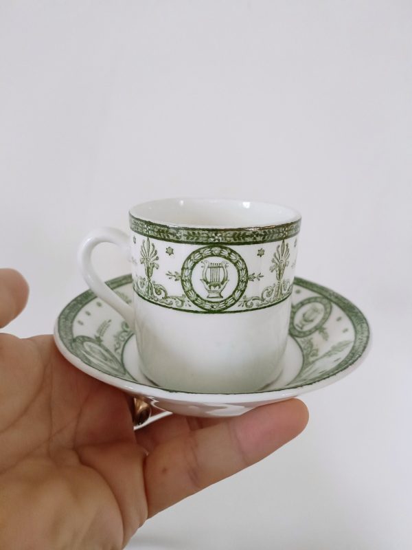Set de 4 tasses et 6 soucoupes style Empire – Image 4