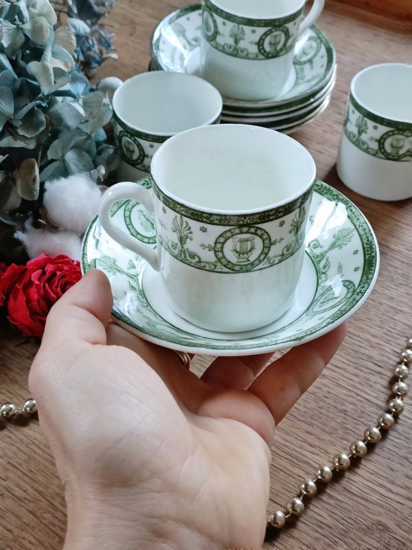 Set de 4 tasses et 6 soucoupes style Empire – Image 5
