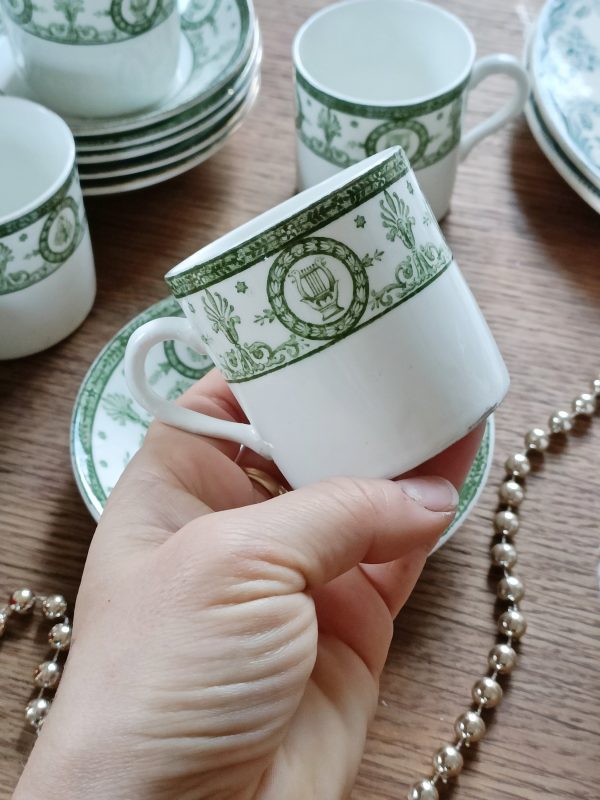 Set de 4 tasses et 6 soucoupes style Empire – Image 3