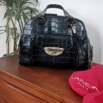 (Réservé Eliette) Finalisation règlement - Sac Lancel Adjani cuir croco noir vernis, taille XL (Réservé Eliette) Finalisation règlement - Sac Lancel Adjani cuir croco noir vernis, taille XL Image