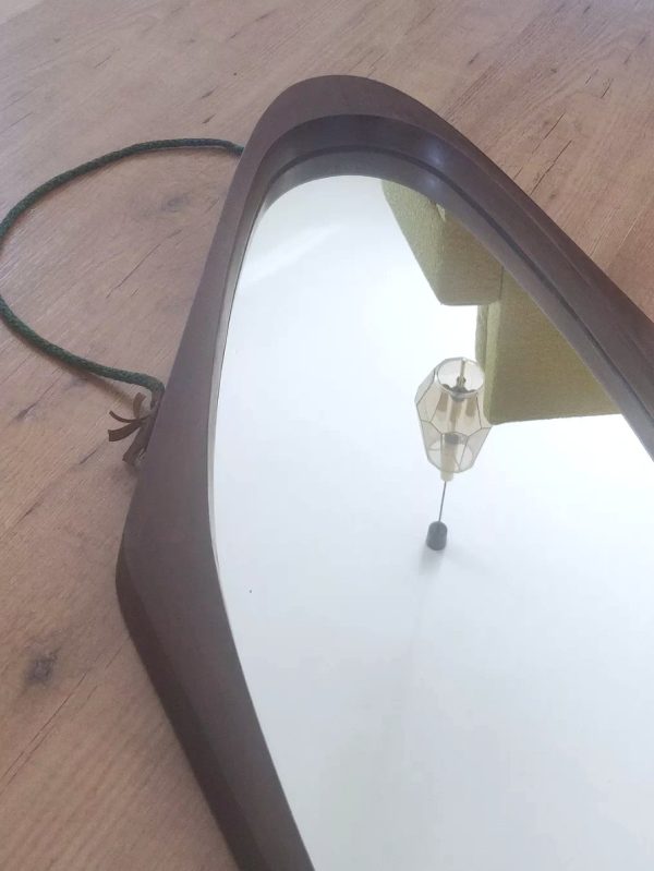 Miroir italien années 50-60 teck massif – Image 6