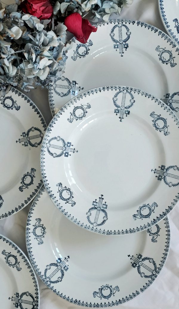 Assiettes Terre de fer bleues