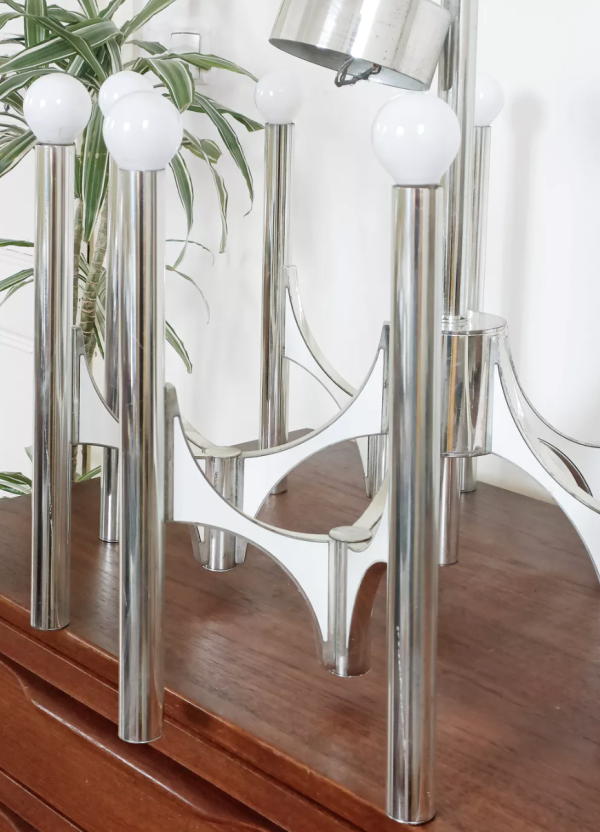Lustre chandelier chrome design Sciolari – Image 5