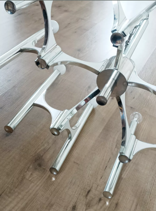 Lustre chandelier chrome design Sciolari – Image 3