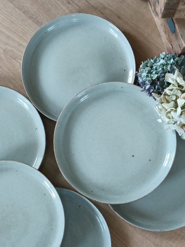 6 grandes assiettes plates en grès – Image 4