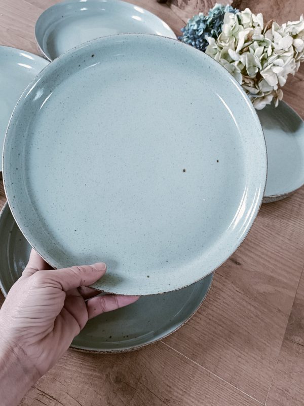 6 grandes assiettes plates en grès – Image 3