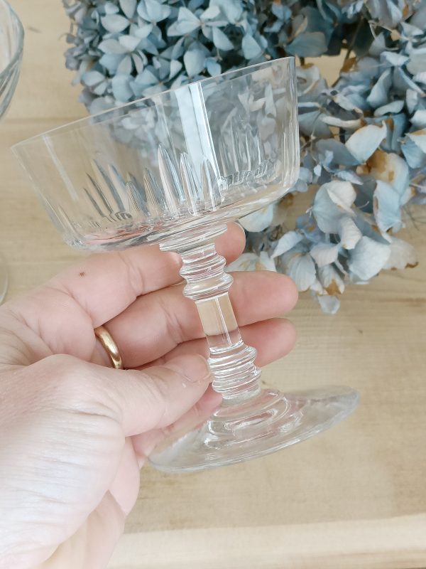 Service de 6 coupes à champagne dépareillées en cristal – Image 4