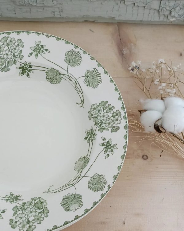 Set de 6 assiettes creuses terre de fer "Géranium" – Image 2