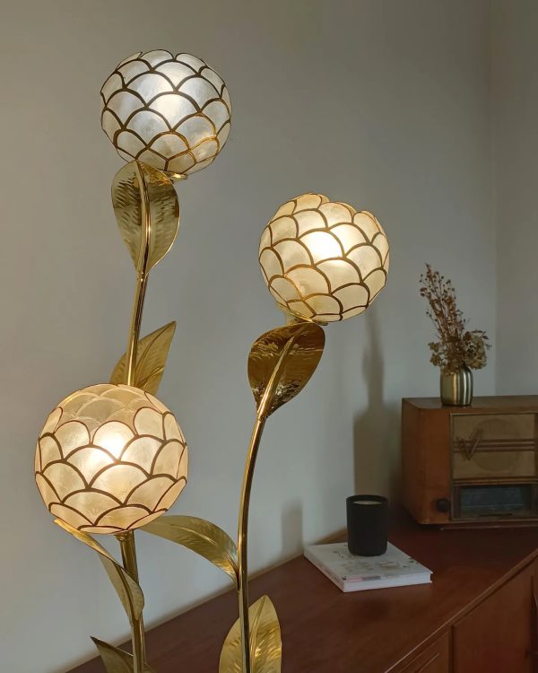 Lampadaire fleurs nacres années 70 – Image 5