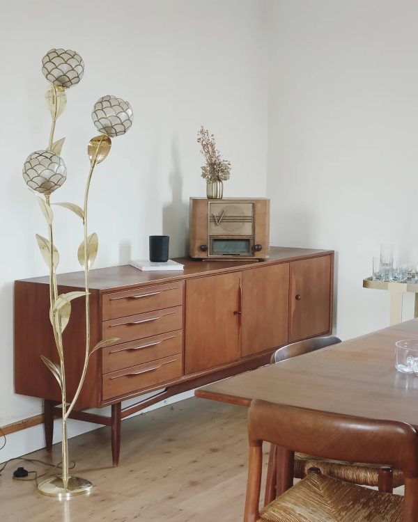Lampadaire fleurs nacres années 70 – Image 2