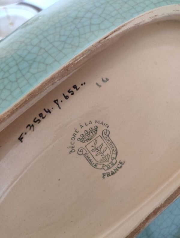(Réservée) Grande coupe à fruits émaux de Longwy – Image 3