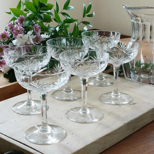 Set de 6 coupes à champagne cristal de Lorraine