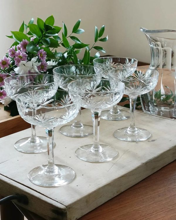 Set de 6 coupes à champagne cristal de Lorraine