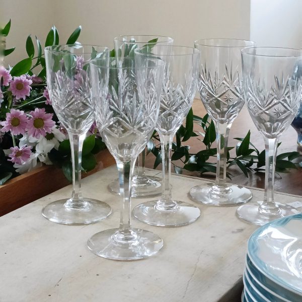 Service de 6 verres à vin rouge en cristal de Lorraine
