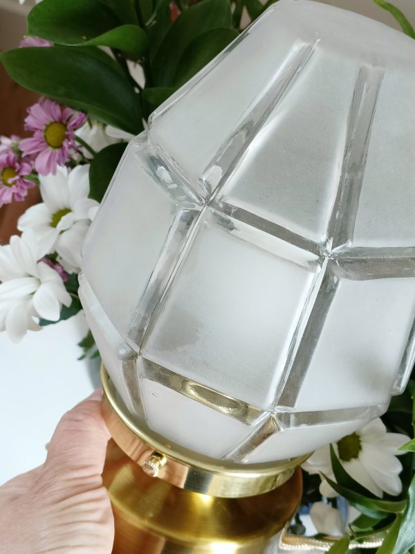 Lampe à poser globe verre givré blanc – Image 4